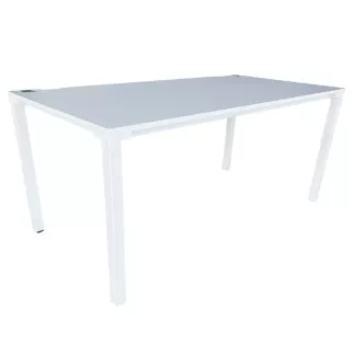 STEELCASE│KALIDRO Bureau droit L 160 Pieds Fixe - Goulotte incluse│Blanc/Blanc