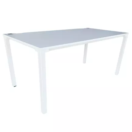 STEELCASE│KALIDRO Bureau droit L 160 Pieds Fixe - Goulotte incluse│Blanc/Blanc