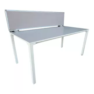 STEELCASE│KALIDRO Bureau droit L 160 Pieds Fixe + Cloison│Blanc/Blanc