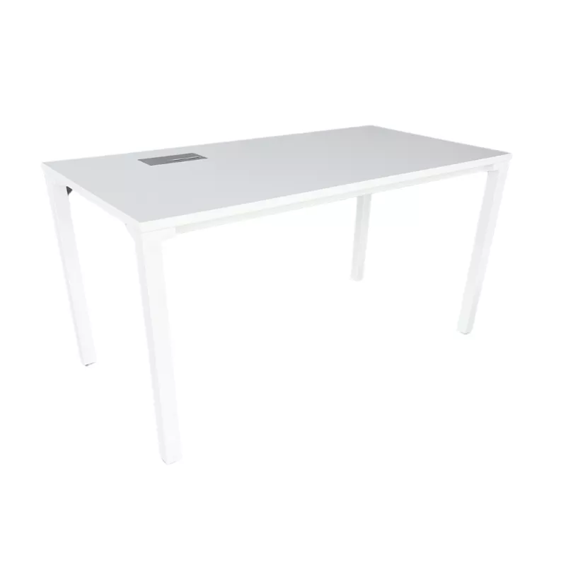 STEELCASE│KALIDRO Bureau droit L 140 Pieds Fixe│Blanc/Blanc