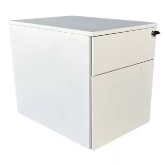 STEELCASE│Caisson sous bureau 2 tiroirs - 64│Profondeur 60 cm│Blanc / Noir