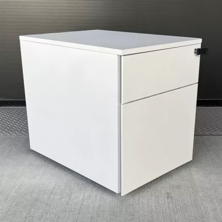 STEELCASE│Caisson sous bureau 2 tiroirs - 64│Profondeur 60 cm│Blanc / Noir