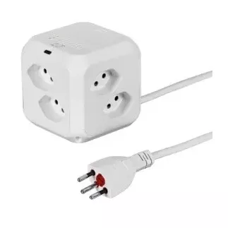 STEFFEN│Cube Multiprises Blanc USB C