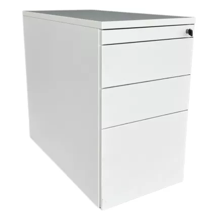 STEELCASE│Caisson hauteur bureau 4 tiroirs - 9664│Profondeur 80 cm│Blanc / Blanc / Noir