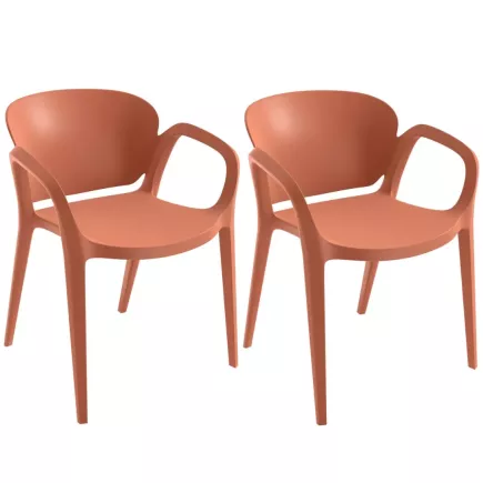 Lot de 2 OCTAVE │Siège de collectivité - visiteurs │Orange
