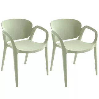 Lot de 2 OCTAVE │Siège de collectivité - visiteurs │Vert Pastel