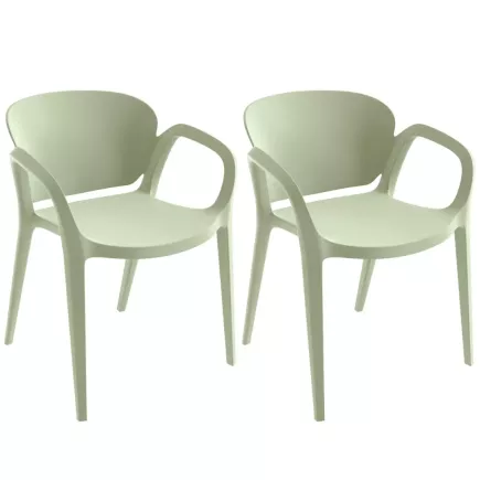 Lot de 2 OCTAVE │Siège de collectivité - visiteurs │Vert Pastel