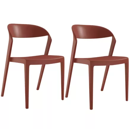 Lot de 2 MARCEAU │Siège de collectivité - visiteurs │Rouge