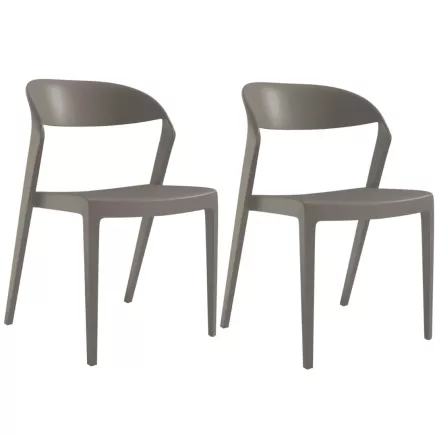 Lot de 2 MARCEAU │Siège de collectivité - visiteurs │Taupe