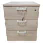 MOBEL LINEA│Caisson sous bureau│3 tiroirs 666│Profondeur 55 cm│Acacias clair/Gris aluminium