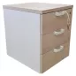 MOBEL LINEA│Caisson sous bureau│3 tiroirs 666│Profondeur 55 cm│Acacias clair/Gris aluminium