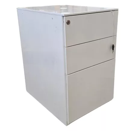 EOL│Caisson hauteur bureau - 3 Tiroirs│Profondeur 60│Blanc/Noir