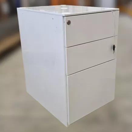 EOL│Caisson hauteur bureau - 3 Tiroirs│Profondeur 60│Blanc/Noir