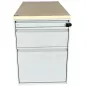 LO LISTA│Caisson sous bureau 964 - 3 Tiroirs│Profondeur 80 cm│Erable blanc/Gris alu LO LISTA│Caisson sous bureau 964 - 3 Tiroirs│Profondeur 80 cm│Erable blanc/Gris alu