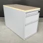 LO LISTA│Caisson sous bureau 964 - 3 Tiroirs│Profondeur 80 cm│Erable blanc/Gris alu LO LISTA│Caisson sous bureau 964 - 3 Tiroirs│Profondeur 80 cm│Erable blanc/Gris alu