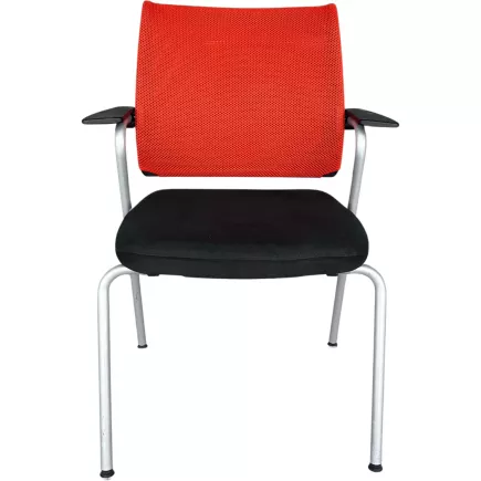 SEDUS│NETWIN - Siège visiteur empilable│Noir/Orange ocre/Gris alu