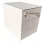 STEELCASE│Caisson sous bureau 3 tiroirs - 666│Profondeur 54 cm│Blanc / Noir STEELCASE│Caisson sous bureau 3 tiroirs - 666│Profondeur 54 cm│Blanc / Noir