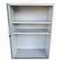 LO LISTA│Armoire rideau L 80 x H 110 cm│Gris Alu/Erable blanc LO LISTA│Armoire rideau L 80 x H 110 cm│Gris Alu/Erable blanc