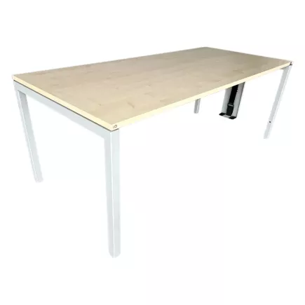 LO LISTA│modèle LO Motion - Bureau L 180 x p 80 x H 67.5 cm│Erable Blanc / Gris Aluminium
