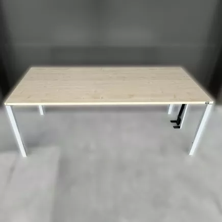 LO LISTA│modèle LO Motion - Bureau L 180 x p 80 x H 73 cm│Erable Blanc / Gris Aluminium