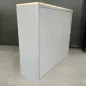 LO LISTA│Armoire rideau L 120 x H 115 cm│Gris alu/Erable blanc