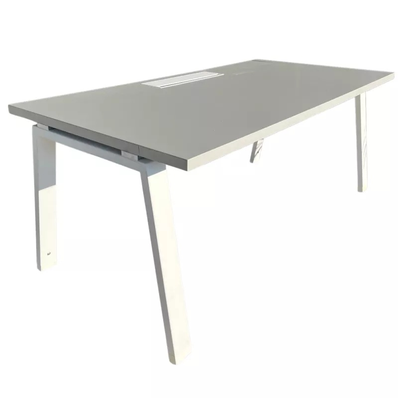 ALEA│Bureau L 160 x p 80 x H 65 cm│Gris clair / Blanc