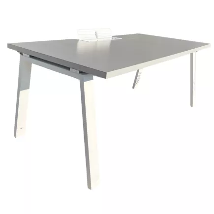 ALEA│Modèle Atreo│Bureau L 180 x p 80 cm x H réglable│Gris clair / Blanc
