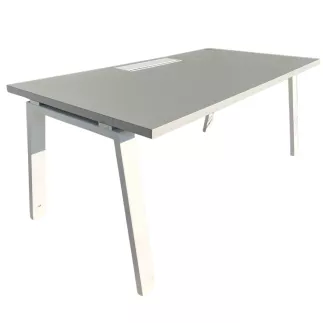 ALEA│Modèle Atreo│Bureau L 180 x p 80 cm x H réglable│Gris clair / Blanc