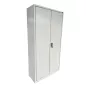 LO LISTA│Armoire Haute portes rentrantes L 100 x p 40 x H 195 cm│Gris clair/Chromé