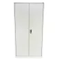 LO LISTA│Armoire Haute portes rentrantes L 100 x p 40 x H 195 cm│Gris clair/Chromé