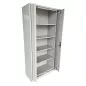 LO LISTA│Armoire Haute portes rentrantes L 100 x p 40 x H 195 cm│Gris clair/Chromé