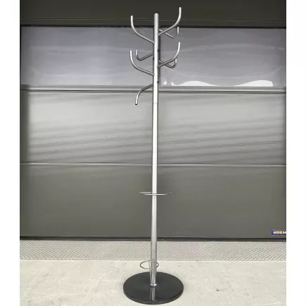 PMCH │Porte-manteau avec porte-parapluie H 170 cm │Chromé / Noir│8 patères