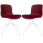 DECO-B│Lot de 2 Chaises d'accueil / collectivité│Tissu Bordeaux