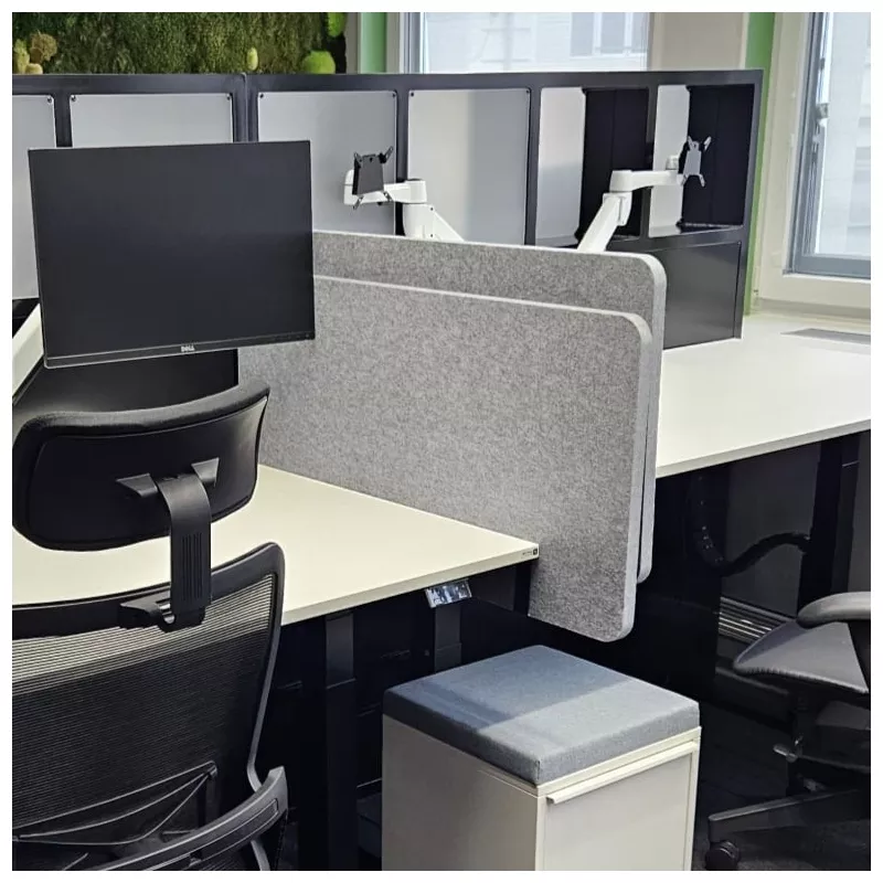 SITAG│PANNEAU écran acoustique H 44 cm bords arrondis │Gris feutrine