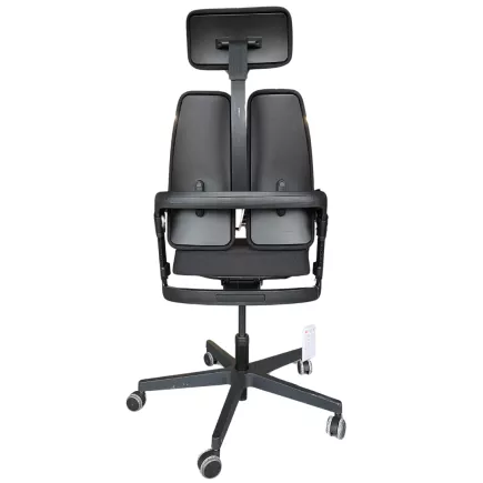 SITAG│Modèle Xilium Duo Back - Siège de travail ergonomique avec accoudoirs│Noir
