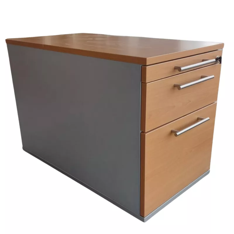HAWORTH│Caisson sous bureau│3 tiroirs 964│Profondeur 80 cm│Hêtre / Alu HAWORTH│Caisson sous bureau│3 tiroirs 964│Profondeur 80 cm│Hêtre / Alu