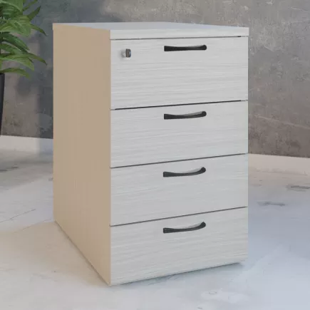 COMFORT│Caisson Hauteur bureau 3-4 tiroirs - profondeur 60│Unicolore structurex