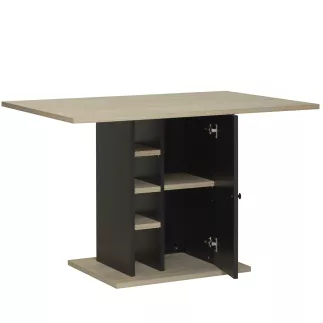OXFORD│Table cuisine avec 1 porte 3 étagères│80x120xh75 cm