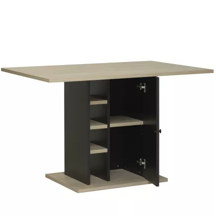 OXFORD│Table cuisine avec 1 porte 3 étagères│80x120xh75 cm