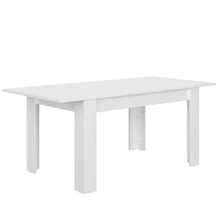 FLORINE BLANCHE│Table rectangulaire 1 allonge│90x140/185xh77 cm