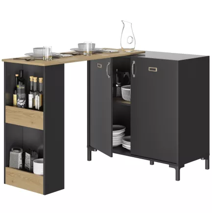 MANCHESTER│Bar pivotant 2 portes │45/136x115/94xh93 cm