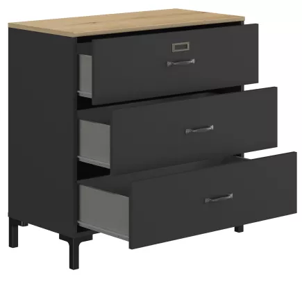 MANCHESTER│Commode 3 tiroirs│40x81xh82 cm