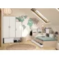 ERWAN│Armoire 4 portes dont 1 porte coulissante│52x133xh195 cm ERWAN│Armoire 4 portes dont 1 porte coulissante│52x133xh195 cm