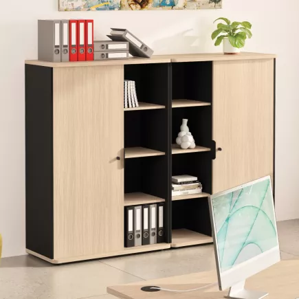 ALTO RANGEMENT | Armoire H146 cm porte battante sur glisseurs