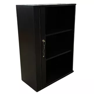 ESTEL│Armoire rideau L 80 x H 115 cm│Stratifié Frêne Noir