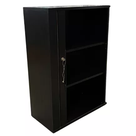 ESTEL│Armoire rideau L 80 x H 115 cm│Stratifié Frêne Noir
