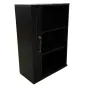 ESTEL│Armoire rideau L 80 x H 115 cm│Stratifié Frêne Noir