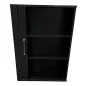 ESTEL│Armoire rideau L 80 x H 115 cm│Stratifié Frêne Noir
