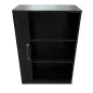 ESTEL│Armoire rideau L 80 x H 115 cm│Stratifié Frêne Noir