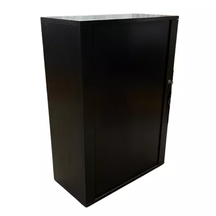 ESTEL│Armoire rideau L 80 x H 115 cm│Stratifié Frêne Noir